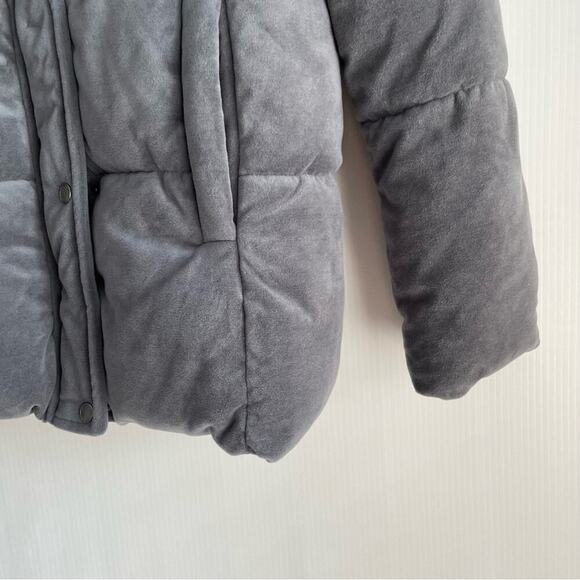 Isaac Mizrahi NY velvet puffer winter jacket grey size small - Picture 5 of 10
